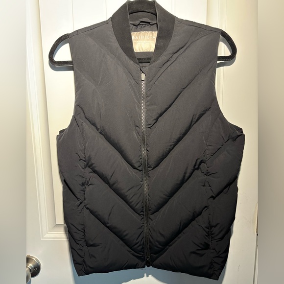 ATHLETA Small Black Women’s Puffer Vest w/Goose Down for Runners Joggers - Picture 1 of 8